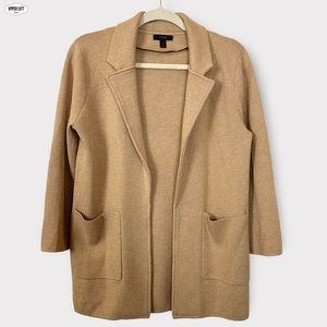 J.Crew Sophie Open Front Sweater Blazer Tan Beige J0244 Oversized Size XS Camel